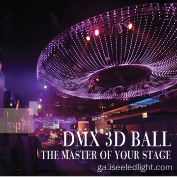 Físeán DMX 3D Sféar Ball faoi stiúir IP65